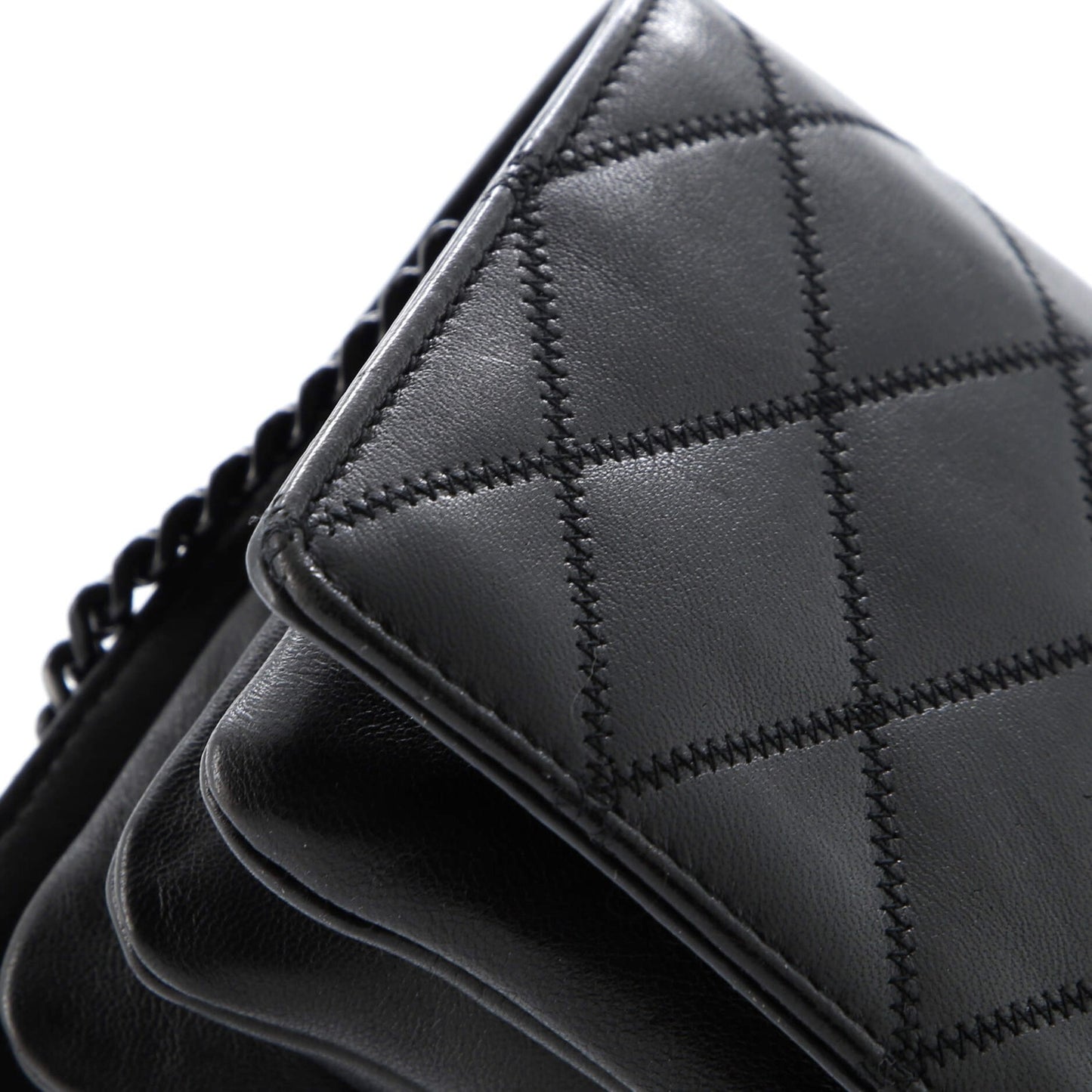 Saint Laurent Angie Chain Shoulder Bag Quilted Leather Small