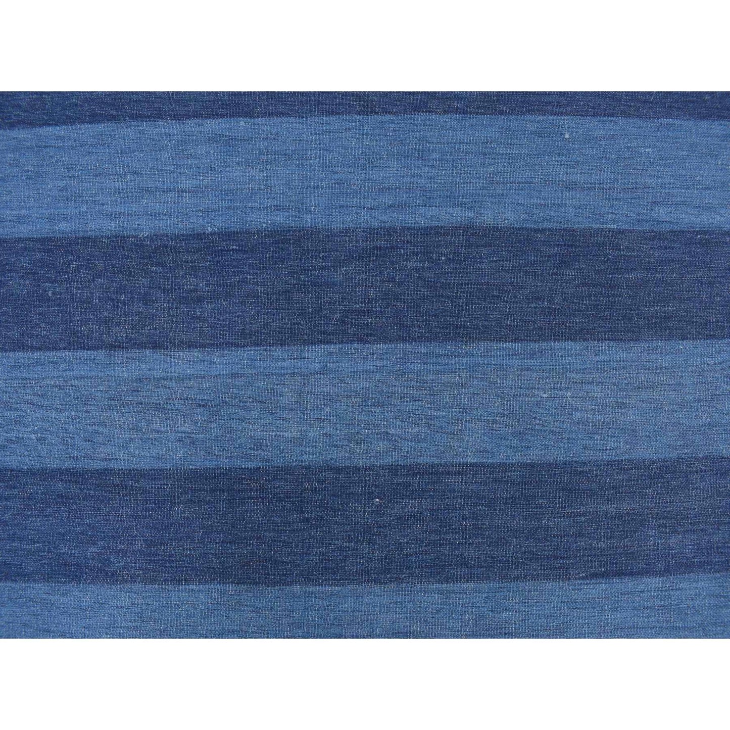 6'X9'3" Blue Pure Cotton Durie Kilim Flat Weave Hand Woven Reversible Rug