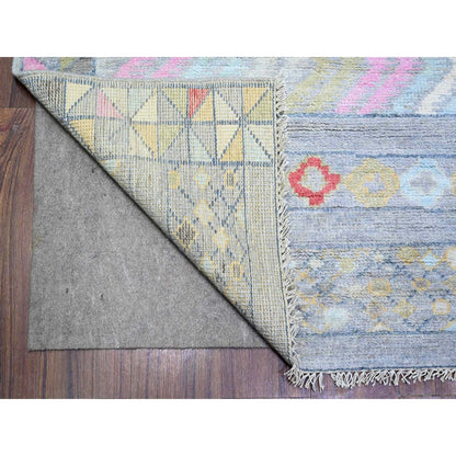 8'2"X9'8" Gray Wool Hand Knotted Beni Ourain Moroccan Berber Design Rug