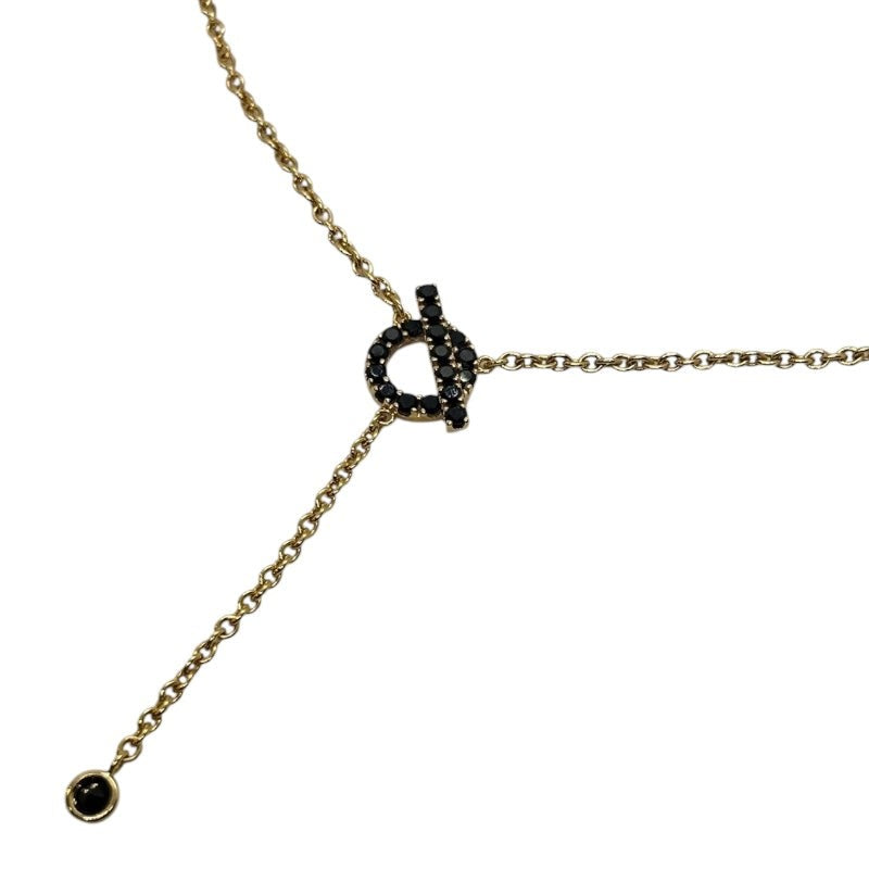 Hermes Finesse Black Spinel Necklace K18 Gold Black Spinel