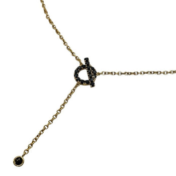 Hermes Finesse Black Spinel Necklace K18 Gold Black Spinel