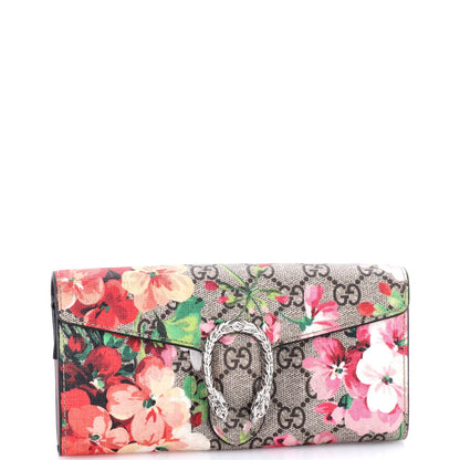 Gucci Dionysus Chain Wallet Blooms Print Gg Coated Canvas Long