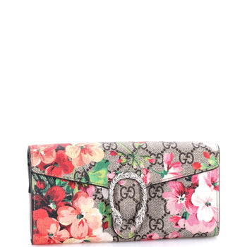 Gucci Dionysus Chain Wallet Blooms Print Gg Coated Canvas Long