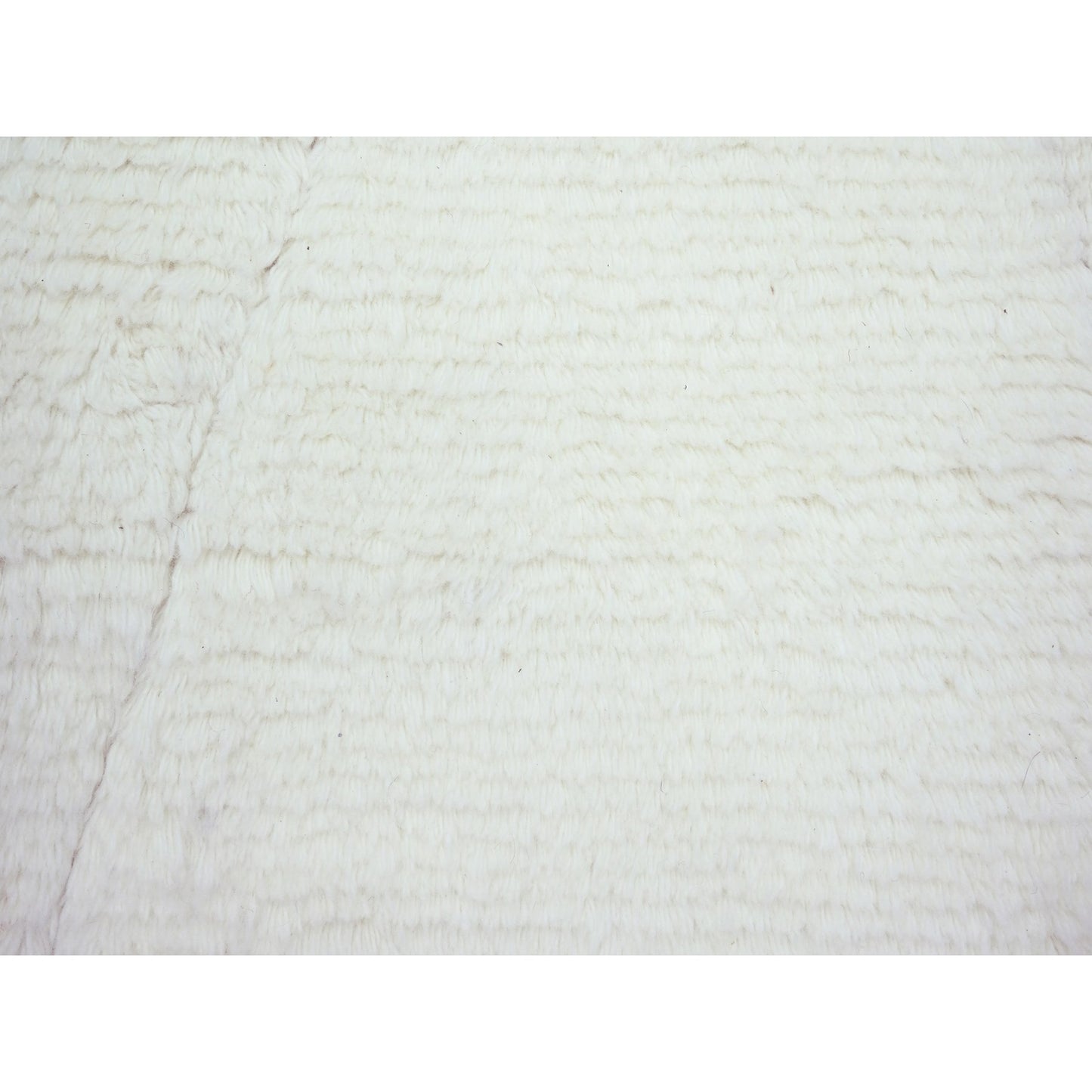 9'1"x12'3" White Moroccan Weave Natural Undyed Wool Hand Knotted Rug