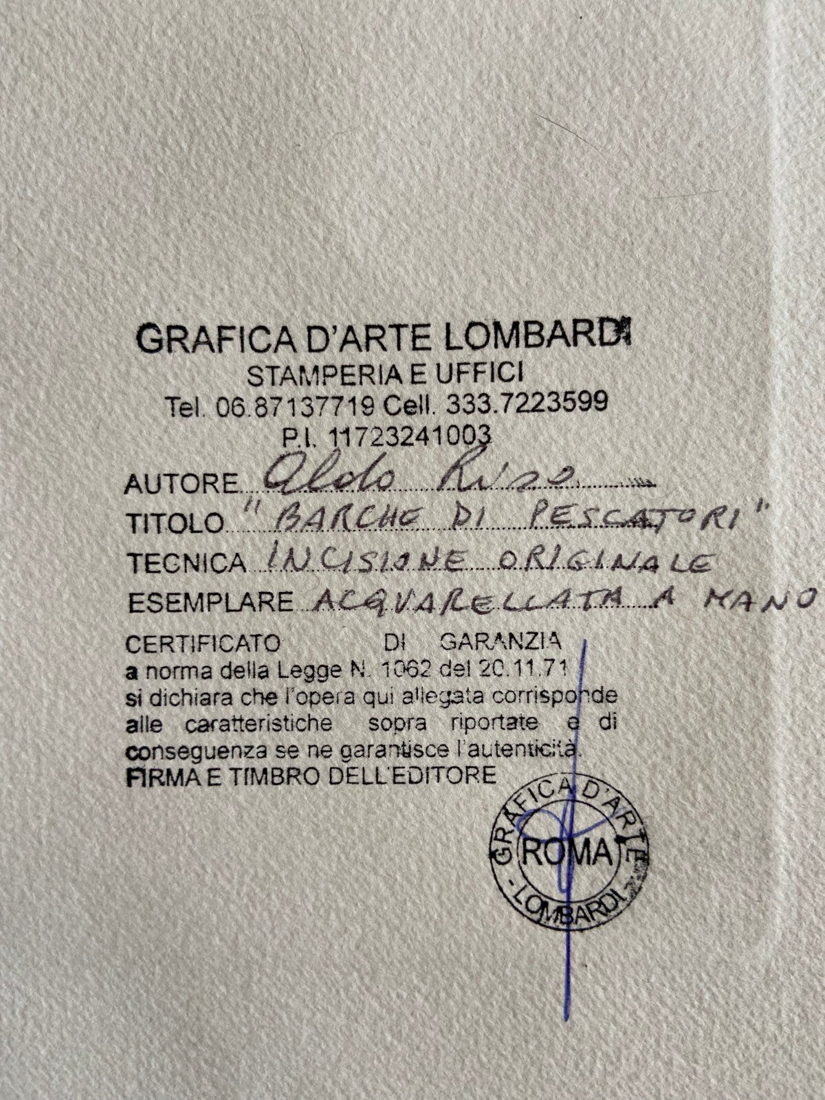 Aldo Riso "Fishermen'S Boats" - Cm 60X80 - Hand Painted Authenticated - Signed