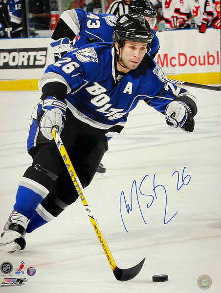 Marin St. Louis Autographed 16X20 Hockey Photo Tampa Bay Lightning