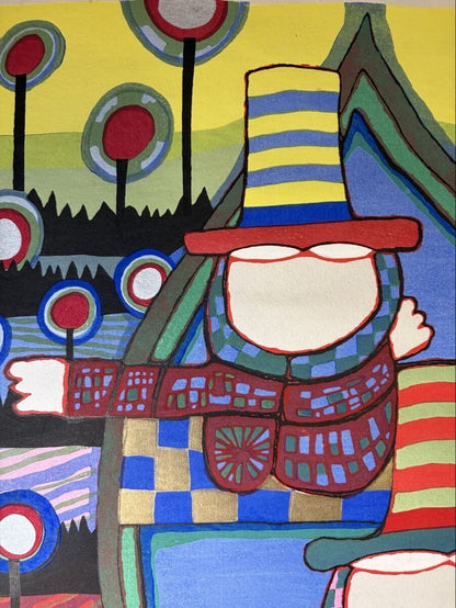 Right to Dream in Modern Woodblock Print by Friedensreich Hundertwasser
