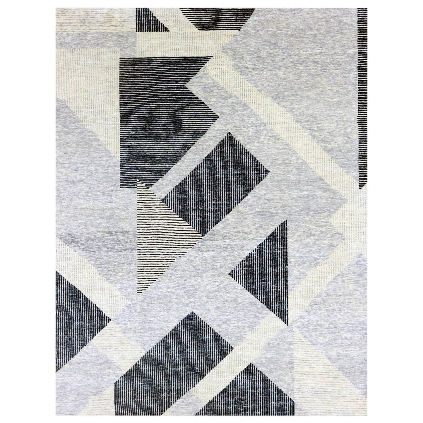 11'10"X15'2" Gray Art Deco Collection Wool Hand Knotted Oversized Rug