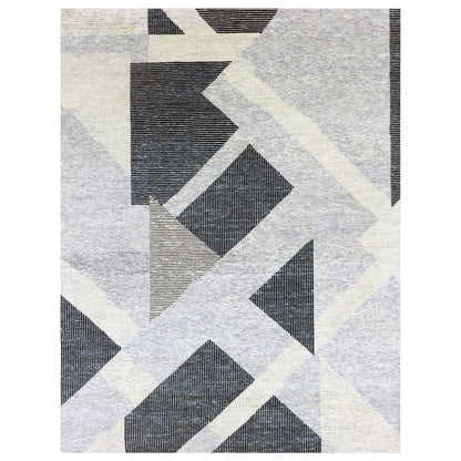 11'10"X15'2" Gray Art Deco Collection Wool Hand Knotted Oversized Rug