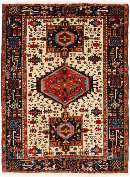 Rare Vintage Oriental Rug Geometric Design Boho