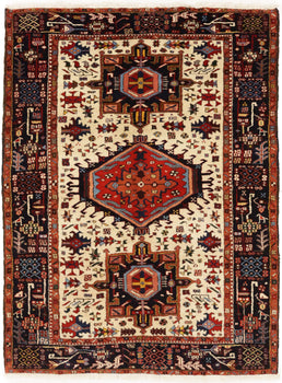 Rare Vintage Oriental Rug Geometric Design Boho