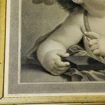 1790 J.F. Bause Engraving After A.R. Mengs Little Cupid Original Antique Print