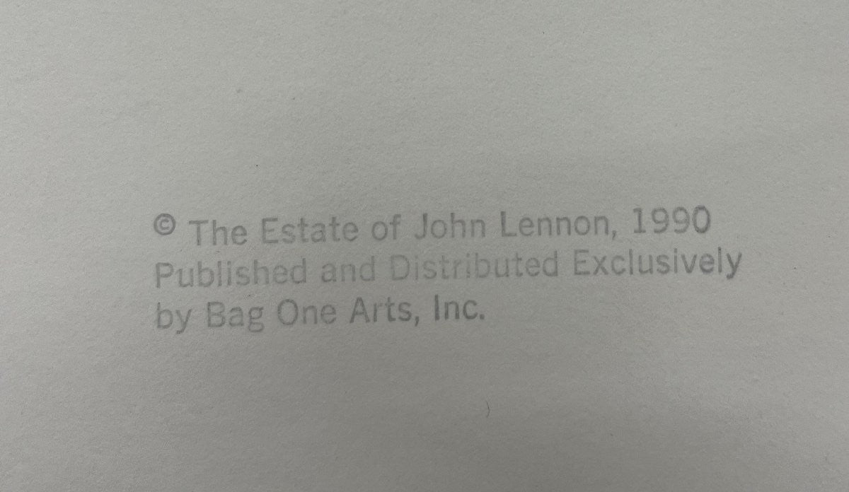 John Lennon Photographic Portrait Silkscreen 174/300 Signed By Yoko Ono W Mark