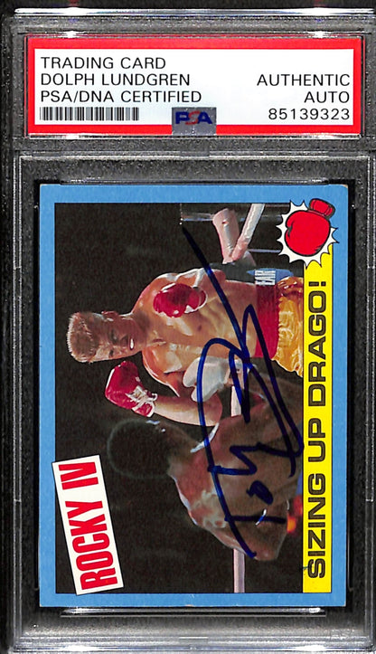 Dolph Lundgren Signed/Auto 1985 Topps Rocky Iv Drago Card #17 Psa/Dna 183779