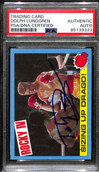Dolph Lundgren Signed/Auto 1985 Topps Rocky Iv Drago Card #17 Psa/Dna 183779