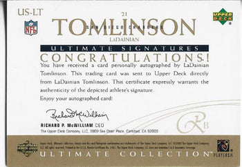 Ladainian Tomlinson 2003 Upper Deck Autographed