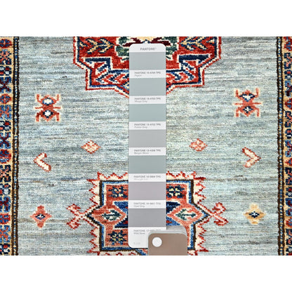 2'9"X15'5" Puritan Gray100% Wool Oriental Afghan Super Kazak Runner Rug