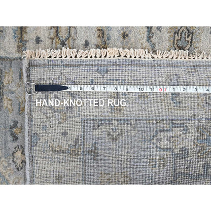 2'9"X21'9" Gray Karjihooz Design Hand Knotted Pure Wool Xl Runner Rug