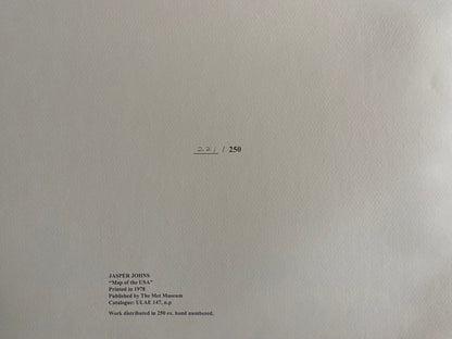 Jasper Johns ' Map ' Lithograph Coa Numbered Hand