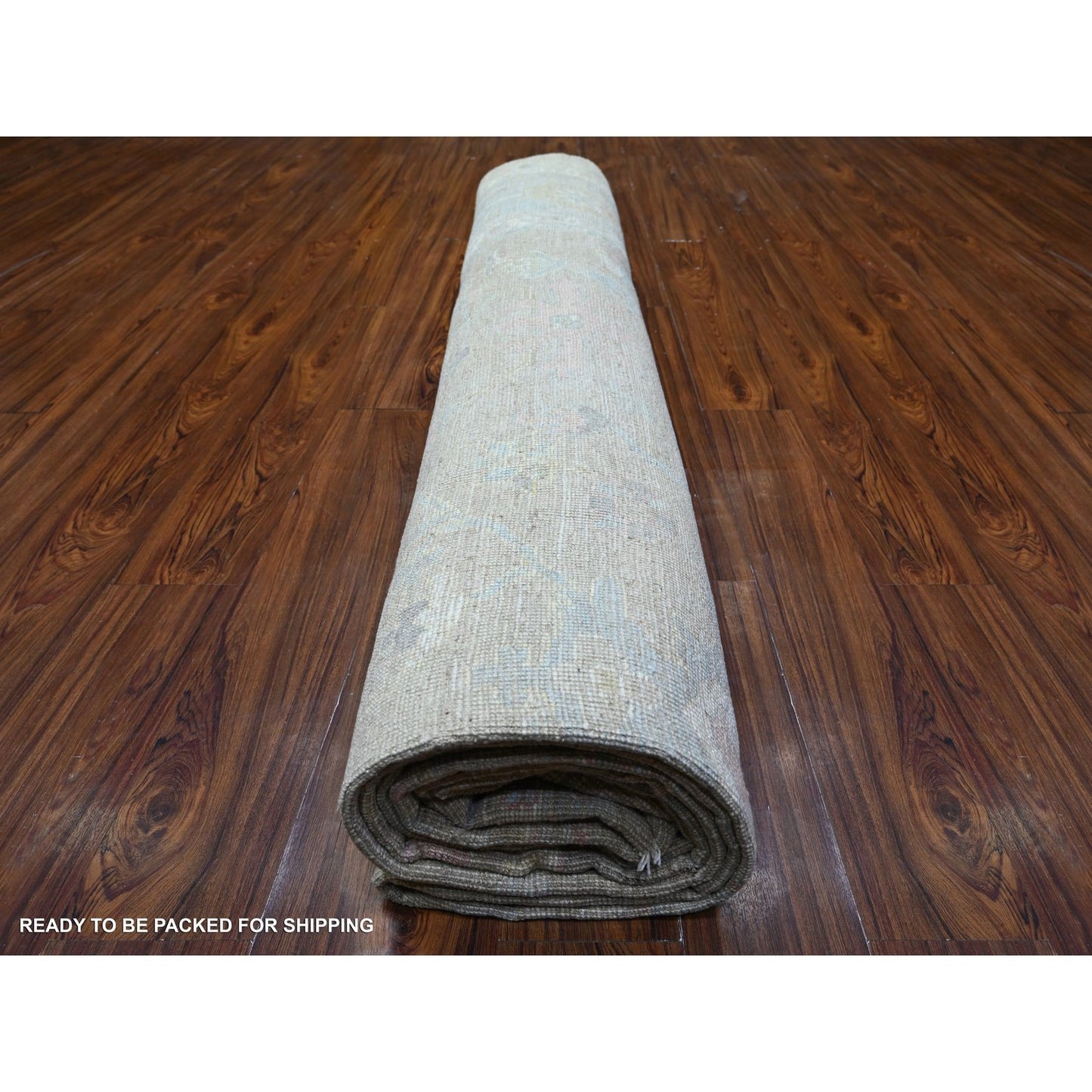 11'10"X14'10" Mineral Gray Wool Hand Knotted Angora Oushak Oversized Rug