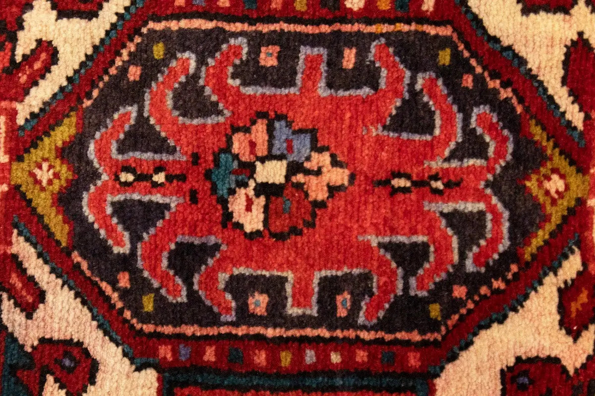 Karajeh Runner Rug Red Kitchen Carpet Vintage Oriental Design Geometric 4x11 ft