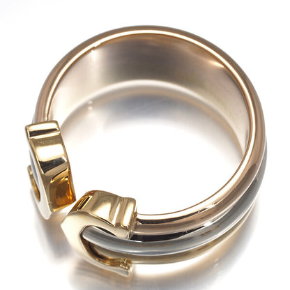 Cartier Ring 2C Double C C2 3Color Lm Eu51 18K 750 Yellow White Rose Gold