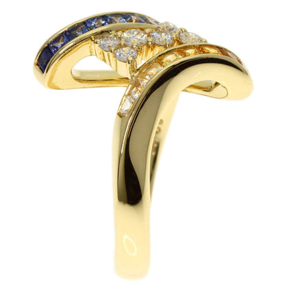 Jeunet Ring Sapphire Diamond K18 Yellow Gold