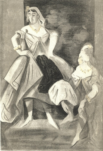 Lena Leclercq Les Femmes Dans L'Atelier Iv " Lithograph Vintage