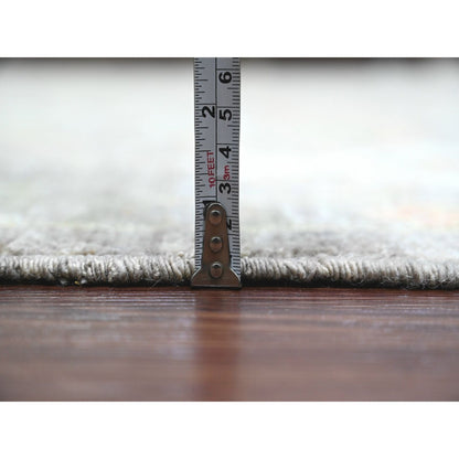 8'X15'7" Brown Pure Wool Afghan Angora Oushak Hand Knotted Runner Rug