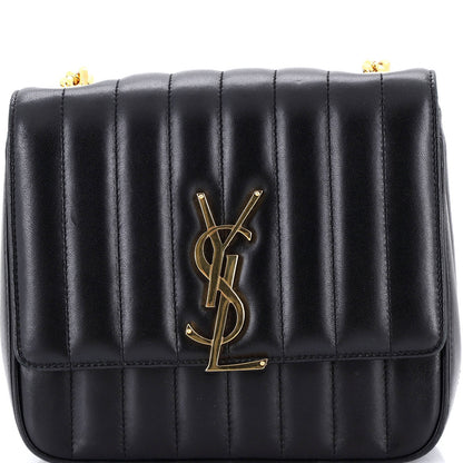 Saint Laurent Vicky Crossbody Bag Vertical Quilted Leather Medium