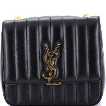 Saint Laurent Vicky Crossbody Bag Vertical Quilted Leather Medium