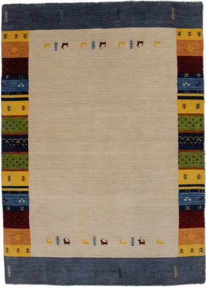 Handmade Tribal Modern Gabbeh Oriental Rug 4'7X6'5 ft Kids Room Home Carpet