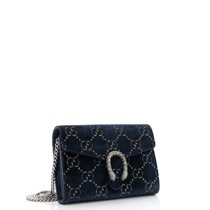 Gucci Dionysus Chain Wallet Gg Velvet Small