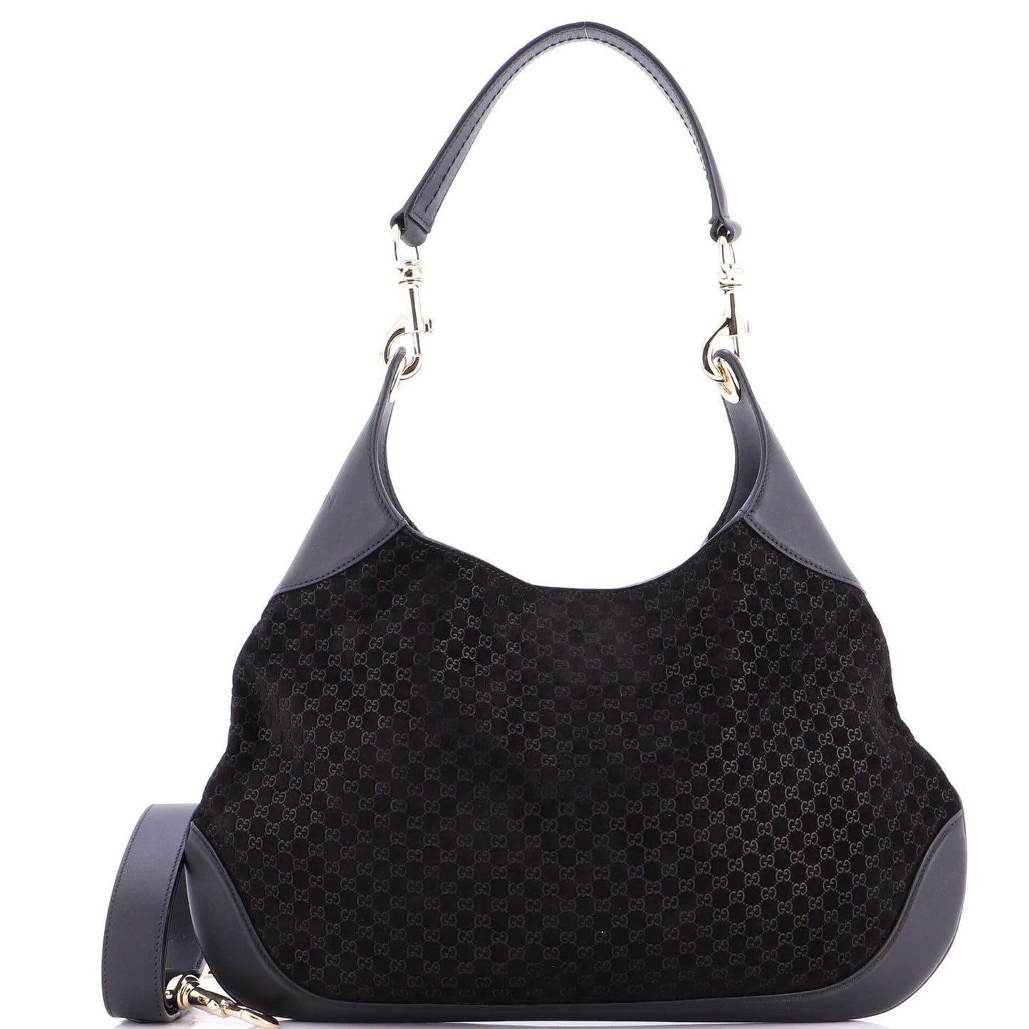 Gucci B Shoulder Bag Gg Suede Medium