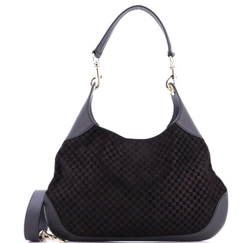 Gucci B Shoulder Bag Gg Suede Medium