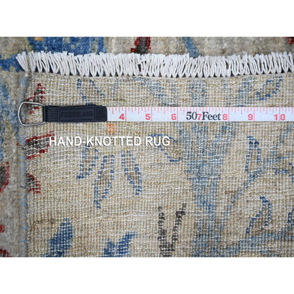 4'1"X16' Tint Gray Birds Of Paradise Peshawar Hand Knotted Oriental Rug