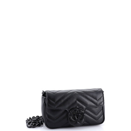 Gucci Gg Marmont Flap Belt Bag Matelasse Leather