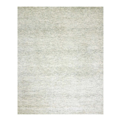 8'X10'1" Classic Gray Hand Knotted Modern Grass Design Wool Plain Rug