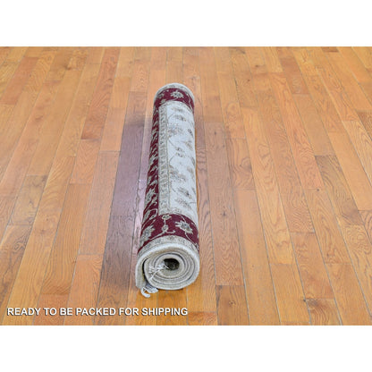 4'X6' Rajasthan Half Wool And Half Silk Thick And Plush Hand Knotted Rug