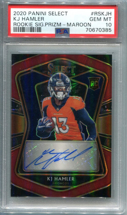 Kj Hamler 2020 Panini Select Rookie Signature Auto #Rskjh Psa 10 Card