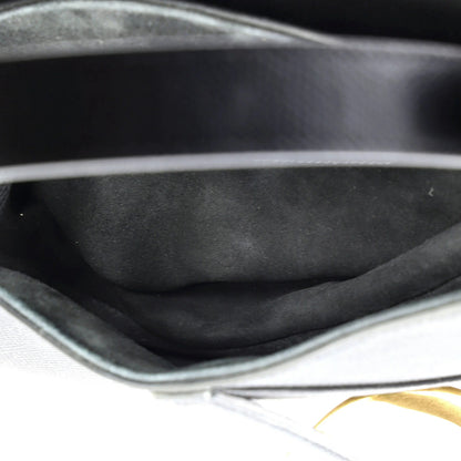 Christian Dior Saddle Handbag Leather Medium