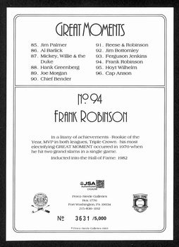 Frank Robinson Signed 1993 Perez Steele Great Moments No. 94 Orioles Jsa 199325