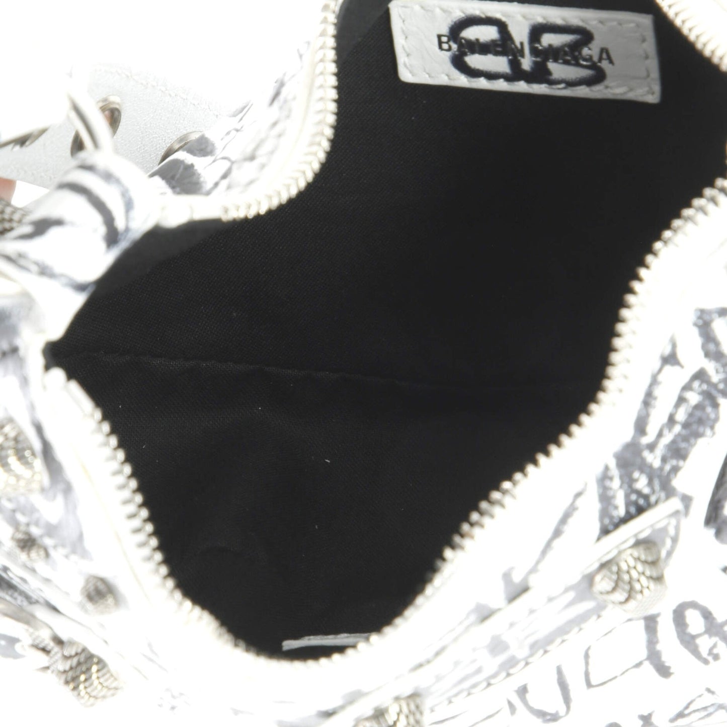 Balenciaga Le Cagole Graffiti Giant Studs Shoulder Bag Leather Mini