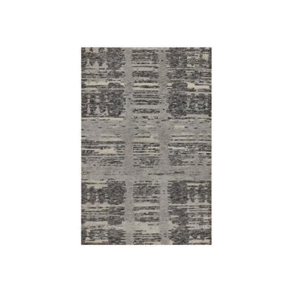 2'X3'1" Gray Modern Mat Rug Criss Cross Erased Design Hand Knotted Wool