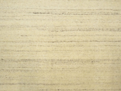 Cream Solid Hand-Loomed 8X8 Gabbeh Wool Rug