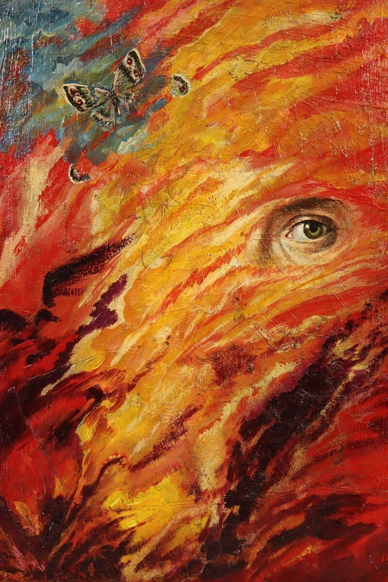 E.E. Druzhinina 1995 Original Oil Painting "Solaris" Signed & Titled on Reverse
