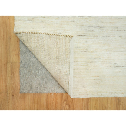 5'1X13'10" White Denser Weave Pure Wool Hand Knotted Wide Oriental Rug