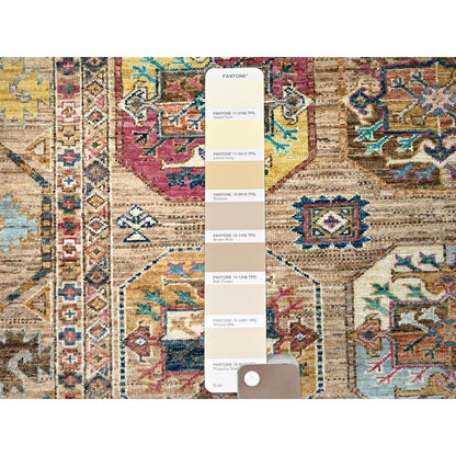 8'X10' Firewood Brown Soft Wool Afghan Ersari Design Hand Knotted Rug