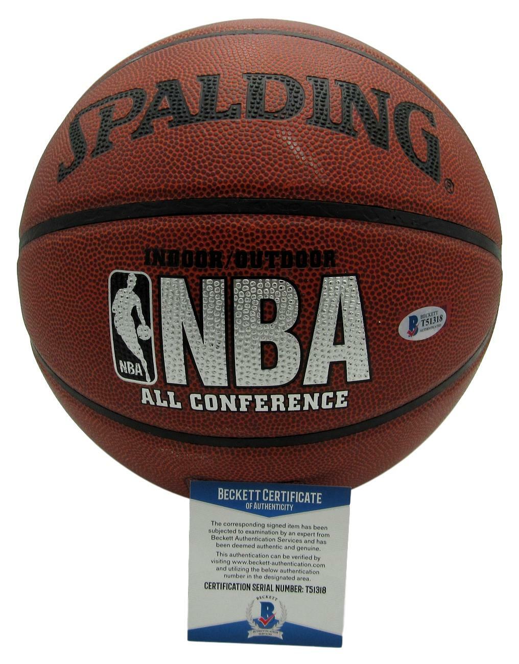 Larry Brown Hof Signed Kansas/Spurs/76Ers Spalding Basketball Beckett 151727