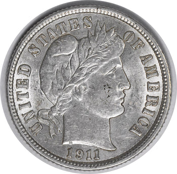 1911-S Barber Silver Dime AU Slider Uncertified